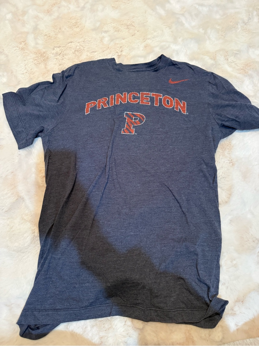 Nike Princeton Men's Navy Short-Sleeve Graphic Tee with Orange Logo